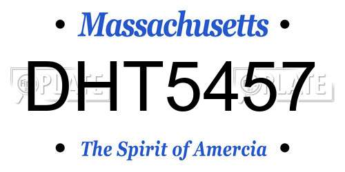 DHT5457 Massachusetts License Plate
