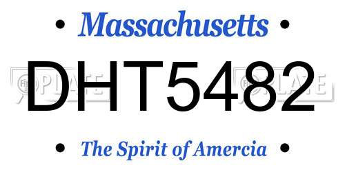 DHT5482 Massachusetts License Plate