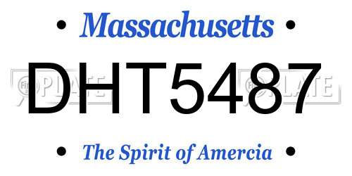 DHT5487 Massachusetts License Plate