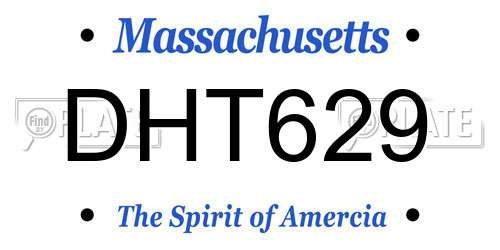 DHT629 Massachusetts License Plate