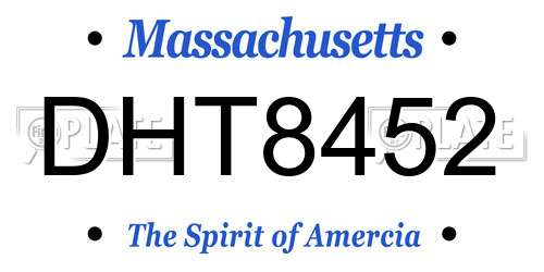 DHT8452 Massachusetts License Plate