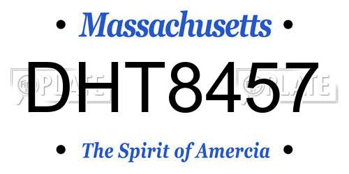 DHT8457 Massachusetts License Plate