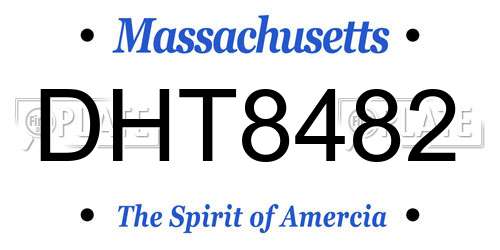 DHT8482 Massachusetts License Plate