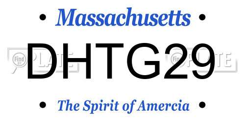 DHTG29 Massachusetts License Plate