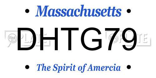 DHTG79 Massachusetts License Plate