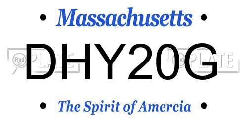 DHY20G Massachusetts License Plate