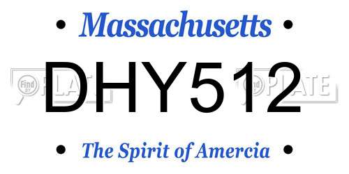 DHY512 Massachusetts License Plate