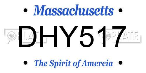 DHY517 Massachusetts License Plate