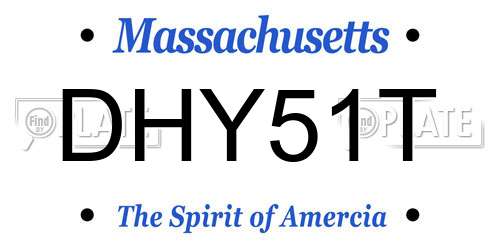 DHY51T Massachusetts License Plate