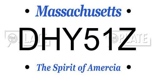 DHY51Z Massachusetts License Plate