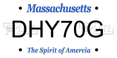 DHY70G Massachusetts License Plate