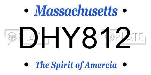 DHY812 Massachusetts License Plate