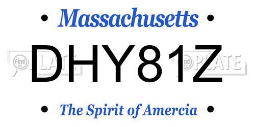 DHY81Z Massachusetts License Plate