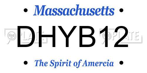 DHYB12 Massachusetts License Plate