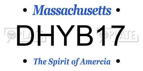 DHYB17 Massachusetts License Plate