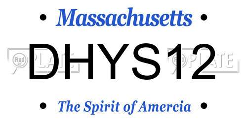 DHYS12 Massachusetts License Plate