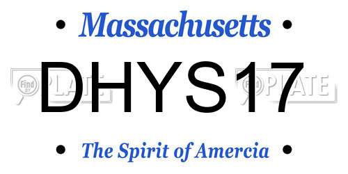 DHYS17 Massachusetts License Plate
