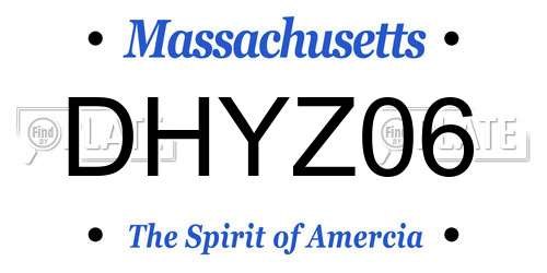 DHYZ06 Massachusetts License Plate