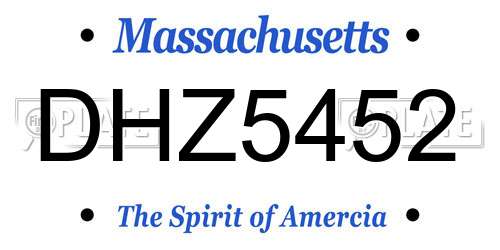 DHZ5452 Massachusetts License Plate