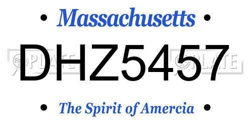 DHZ5457 Massachusetts License Plate