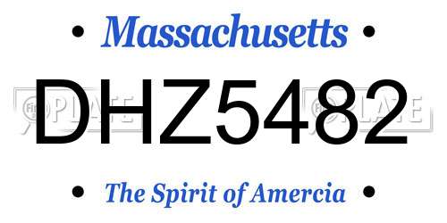 DHZ5482 Massachusetts License Plate