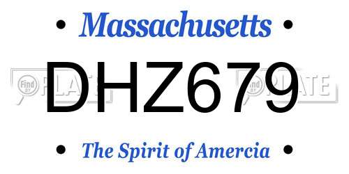 DHZ679 Massachusetts License Plate