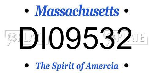 DI09532 Massachusetts License Plate