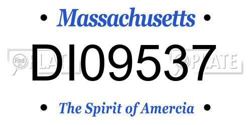 DI09537 Massachusetts License Plate