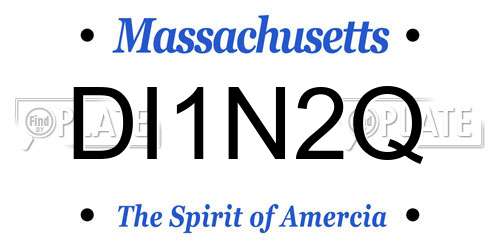 DI1N2Q Massachusetts License Plate