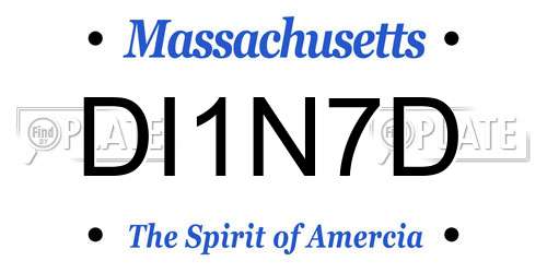 DI1N7D Massachusetts License Plate