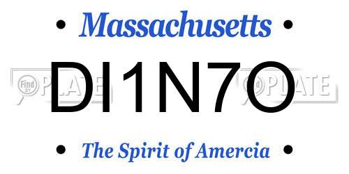 DI1N7O Massachusetts License Plate
