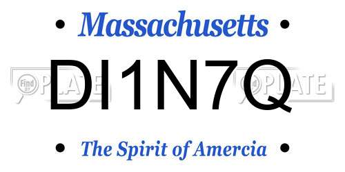DI1N7Q Massachusetts License Plate