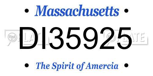 DI35925 Massachusetts License Plate