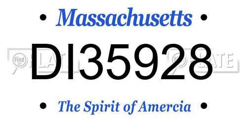 DI35928 Massachusetts License Plate