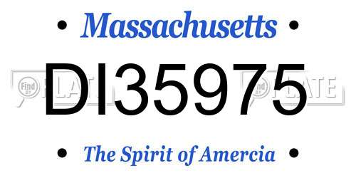 DI35975 Massachusetts License Plate