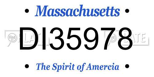 DI35978 Massachusetts License Plate