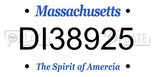 DI38925 Massachusetts License Plate