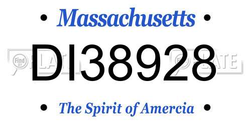 DI38928 Massachusetts License Plate