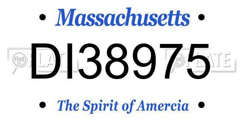 DI38975 Massachusetts License Plate