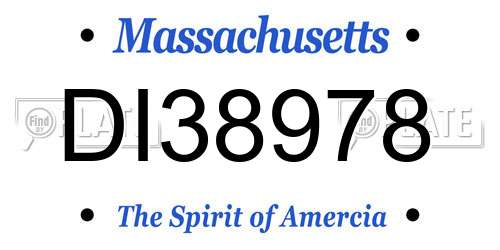 DI38978 Massachusetts License Plate