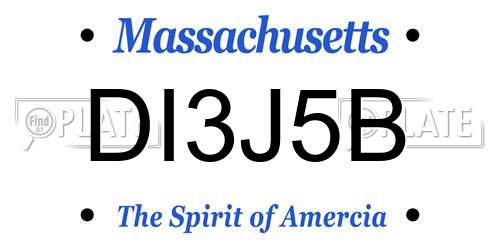 DI3J5B Massachusetts License Plate