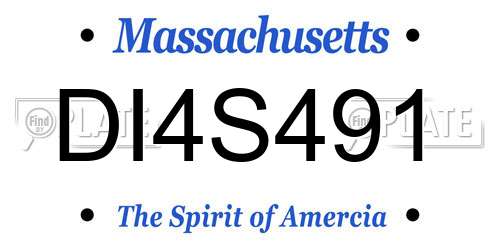 DI4S491 Massachusetts License Plate