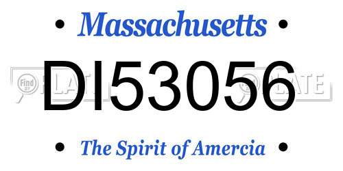 DI53056 Massachusetts License Plate