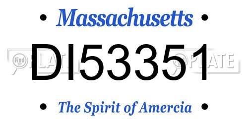 DI53351 Massachusetts License Plate