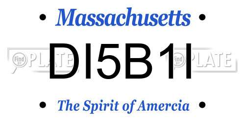 DI5B1I Massachusetts License Plate