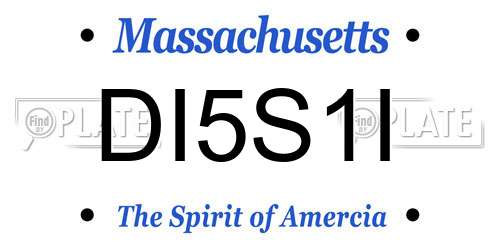 DI5S1I Massachusetts License Plate