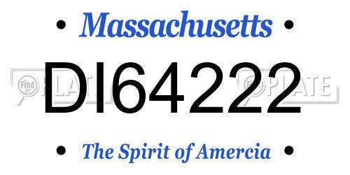DI64222 Massachusetts License Plate