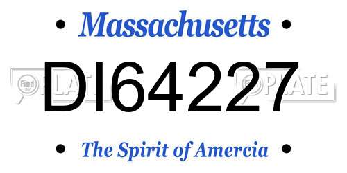 DI64227 Massachusetts License Plate