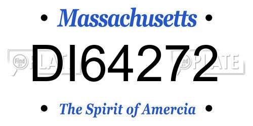 DI64272 Massachusetts License Plate