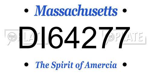 DI64277 Massachusetts License Plate